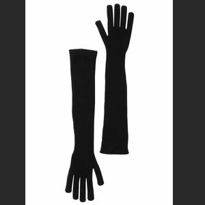 Dolce & Gabbana Black Ribbed Knit Gloves